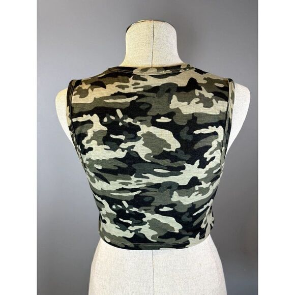 Lovers + Friends Camo Tank with Tie Front in Green Size XS - Picture 3 of 4